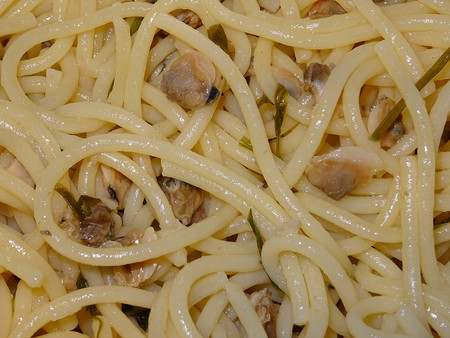 Spaghetti with clamsの写真素材
