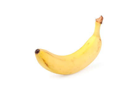 Yellow banana isolated on the white background の写真素材
