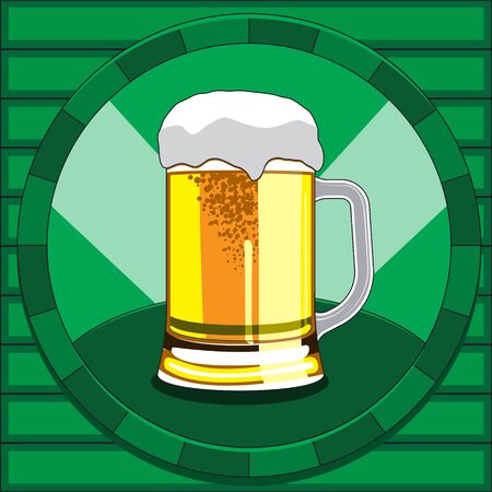 Vector foamy beer glass. Alcohol drink glass iconのイラスト素材