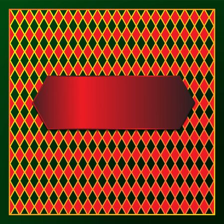 Background diamonds red-black with a Golden rim. Cover label printing paper. Vector image. eps10のイラスト素材