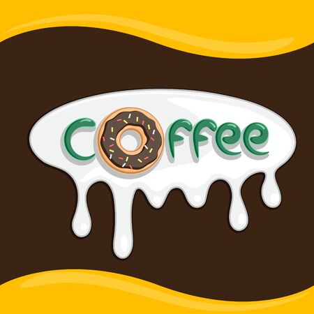 Premium Coffee Label, Coffee Badge, Coffee Emblem, background. Sign for Restaurant, Cafe, Shop Vectorのイラスト素材