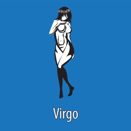 Sign of the zodiac Virgo. Constellation of the Virgo on an isolated background.のイラスト素材