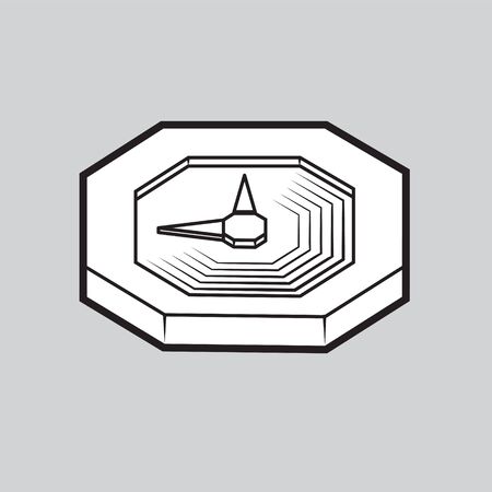 black and white clock icon on white isolated background.のイラスト素材