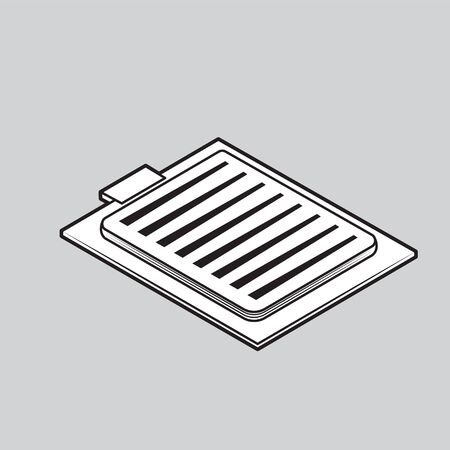 checklist icon on grey isolated background. Vector black and whiteのイラスト素材