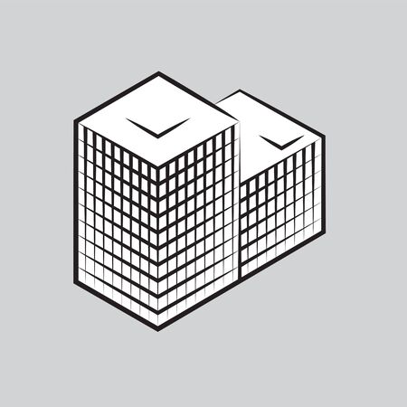 black and white on an isolated gray background. Vector image.のイラスト素材