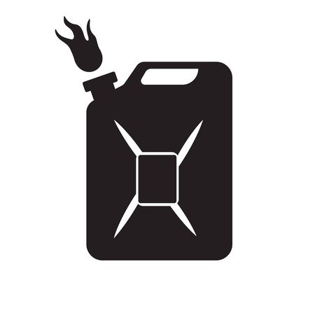 The gasoline canister icon is black on an isolated white background.のイラスト素材