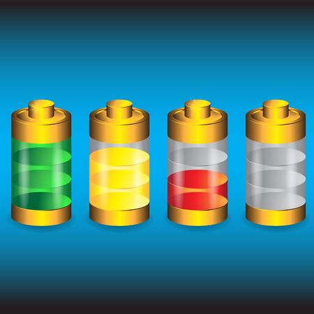 Discharged and fully charged battery of your smartphone on an isolated background. Vector image. eps 10のイラスト素材