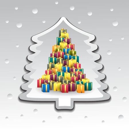 Christmas tree gifts an abstraction on an isolated background.のイラスト素材
