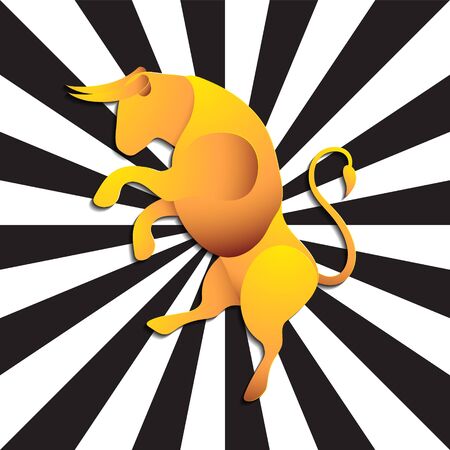 Bull logo pattern on isolated background. Vector image. Silhouette paper.のイラスト素材