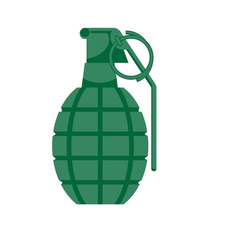 A hand grenade is green on a white isolated background. Vector image. eps 10のイラスト素材