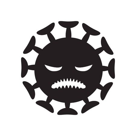 Biological virus cartoon silhouette on a white isolated background. Vector image eps 10のイラスト素材