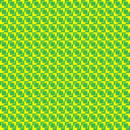 seamless abstract pattern squares yellow on a green background.のイラスト素材