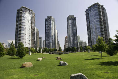 Great green space within the highrise condos for the general public.の写真素材