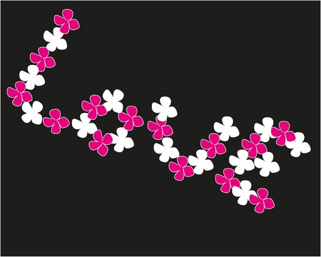 Flowers in love on black background の写真素材