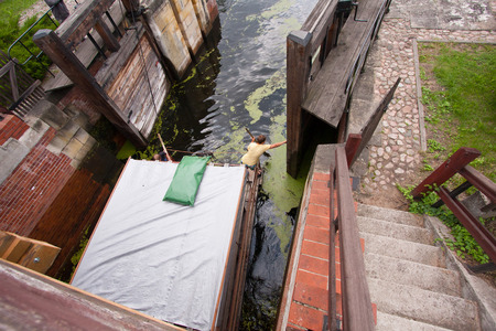 The lock on the canal Mazuryの写真素材
