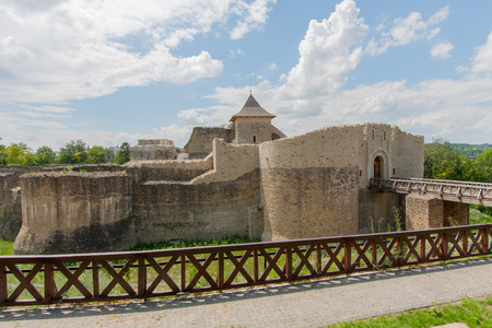 Suceava, Romania - 01 July, 2015:  The ruins of the medieval castle in the town of Suceava