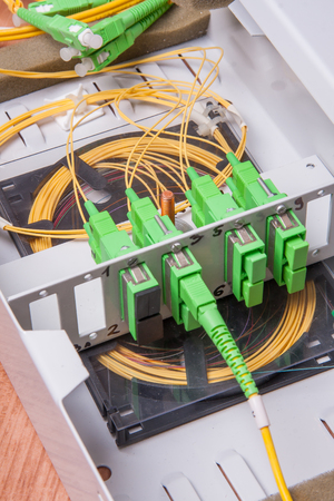 Fiber optic device ready for packet data  transmissionの写真素材