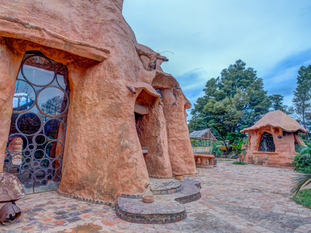 Villa de Leyva, Colombia - May 02, 2016: House of terrakotaのeditorial素材