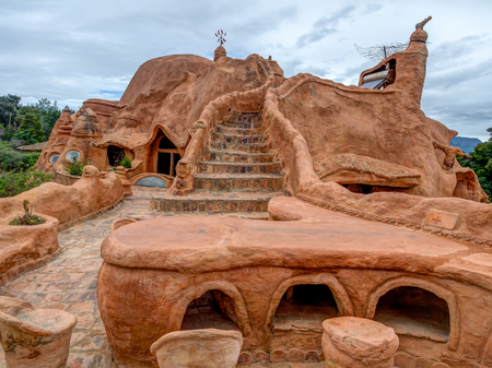 Villa de Leyva, Colombia - May 02, 2016: House of terrakotaのeditorial素材