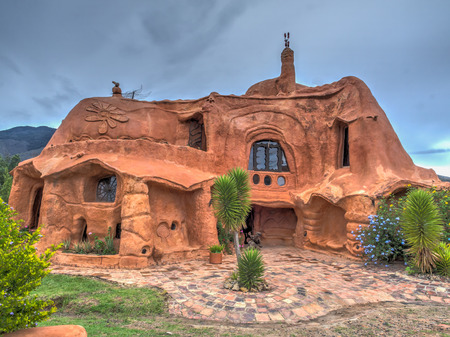 Villa de Leyva, Colombia - May 02, 2016: House of terrakotaのeditorial素材