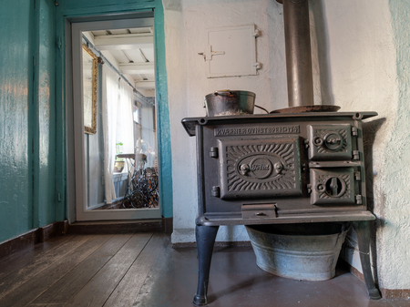 BygdÃ¸y, Norway - February  23, 2016: Interior of an Old Wooden Building at the Norwegian Folk Museum in Osloのeditorial素材