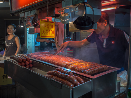 Taipei, Taiwan - October 06, 2016: Typical local bazaar in Taiwan with lots of local productsのeditorial素材