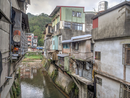Pingxi, Taiwan - October 05, 2016: Pingxi is a small town in New Taipei. Old Street.