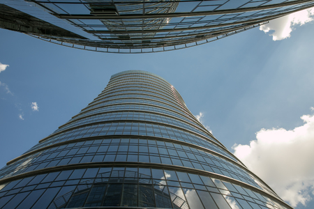 Warsaw, Poland - June 19, 2017: New, glass skyscrapers in Warsawのeditorial素材