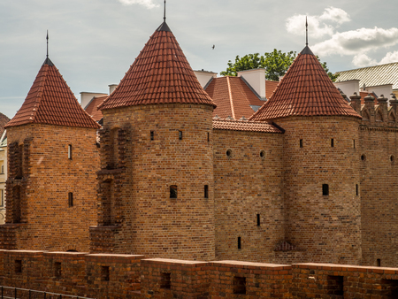 Warsaw, Poland - June 02, 2017: The Warsaw Barbican (Polish: barbakan warszawski) is a barbican (semicircular fortified outpost) in Warsaw, Poland, and one of few remaining relics of the complex network of historic fortifications that once encircled Warsaのeditorial素材