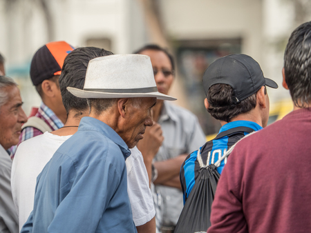 Lima, Peru - December 07, 2018: Meeting of the men on the Plaza San Martin.  Peru, South America. Latin Americaのeditorial素材