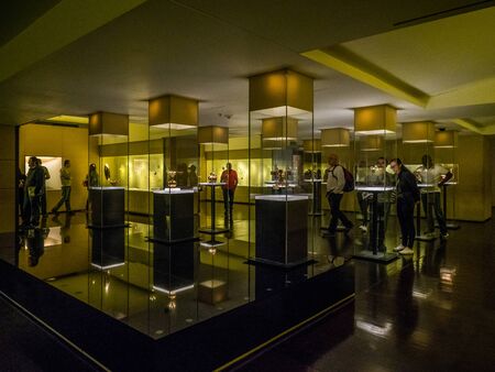 Bogota, Colombia - November 23, 2018: Interior of the Museum of Gold. It is one of the most visited touristic highlights in the country.のeditorial素材