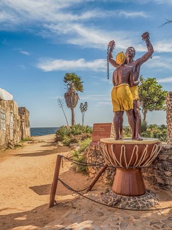 Goree, Senegal- February 2, 2019: Slavery Freedom Monument at the Maison des Esclaves Memorial,GorÃ©e island. Dakar, Senegal. Africa.のeditorial素材
