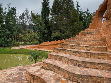 Villa de Leyva, Colombia - May 02, 2016: House of terrakota. South Americaのeditorial素材