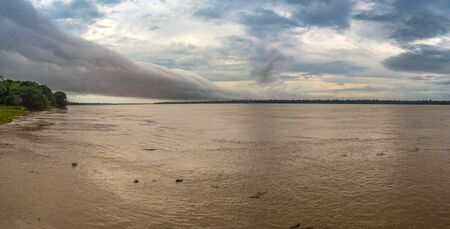 Panoramic view of Amazon River, White water. Amazonia.  Peru. South America.の写真素材