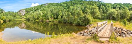 View on the trail to the Keiservarden. Keiservarden is a mountain plateau on top of Veten hill near BodÃ¸, Nordland in northern Norway.の写真素材