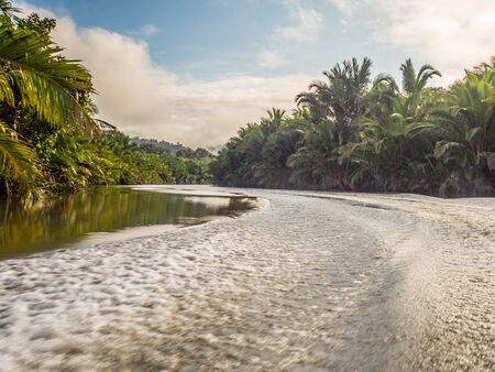 Boat trail. Arguni, Bird's Head Peninsula, West Papua, Indonesia, Asia.の写真素材