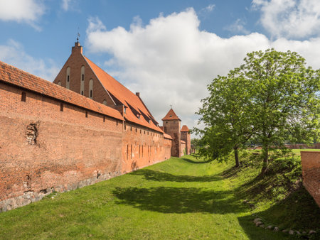 Malbork, Poland - May 22 2019: View for Teutonic Castle in Malbork (Marienburg) in Pomerania. Poland. Europeのeditorial素材