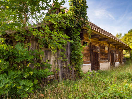 Old wooden log cabin. Podlasie. Podlachia. Poland, Europe. The region is called Podlasko or Podlaszeのeditorial素材