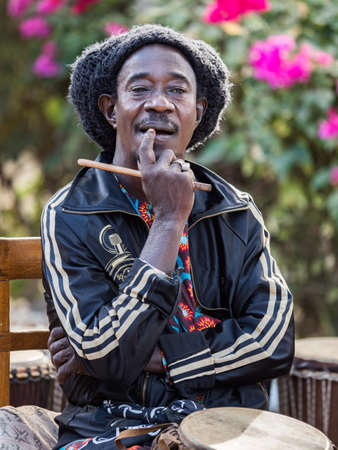Senegal, Africa - January 24, 2019: Portrait of a black man from Senegal.のeditorial素材