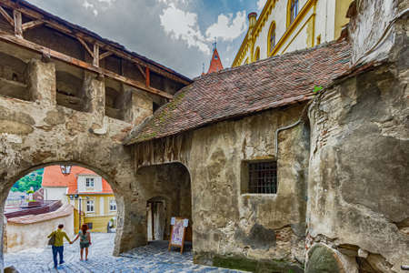 SighiÈoara Citadel, Romania-July, 2015: The Historic Center of SighiÈoara is the old historic center of the town of SighiÈoara built in the 12th century by Saxon settlers. Europe.のeditorial素材