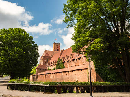 Malbork, Poland - May 22 2019: View for Teutonic Castle in Malbork (Marienburg) in Pomerania. Poland. Europeのeditorial素材