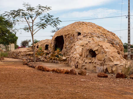 Senegal, Africa - January 2019: Chapel built of clay next to the Catholic Church in the city of Nianing, West Africaの写真素材