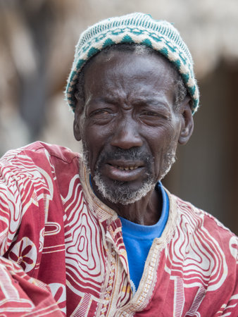 Senegal, Africa - January 24, 2019: Portrait of African man in a traditional costumeのeditorial素材