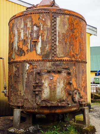 ViÃ° Ãir, Faroe Islands -Jul 2021: The last whaling station in the Northern Hemisphere, today an interesting monument. The closed station is a reminder of the times when sea mammals were hunted. Europeのeditorial素材