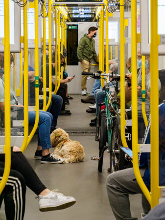 Berlin, Germany - Aug, 2020: Metro and Traveling in the Time of Coronavirus (COVID-19). Europeのeditorial素材