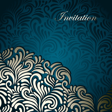 Luxury vintage card with floral lace border  のイラスト素材