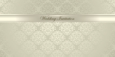 Luxury light damask floral Wedding Invitationのイラスト素材