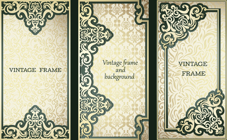 Collection of cards with vintage framesのイラスト素材