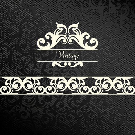 Elegant Classic Vintage card. Vintage frames and border. Easy to use.のイラスト素材