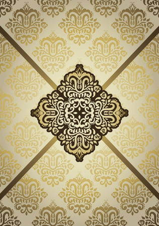 Vintage background, greeting card, invitation with lace ornament, abstract floral pattern template for designのイラスト素材